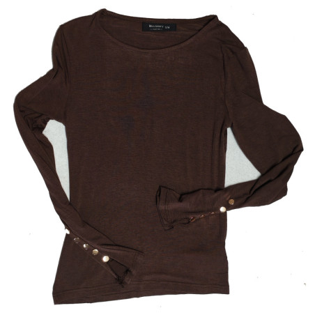 CAMISETA 5 BOTONES - MARRON